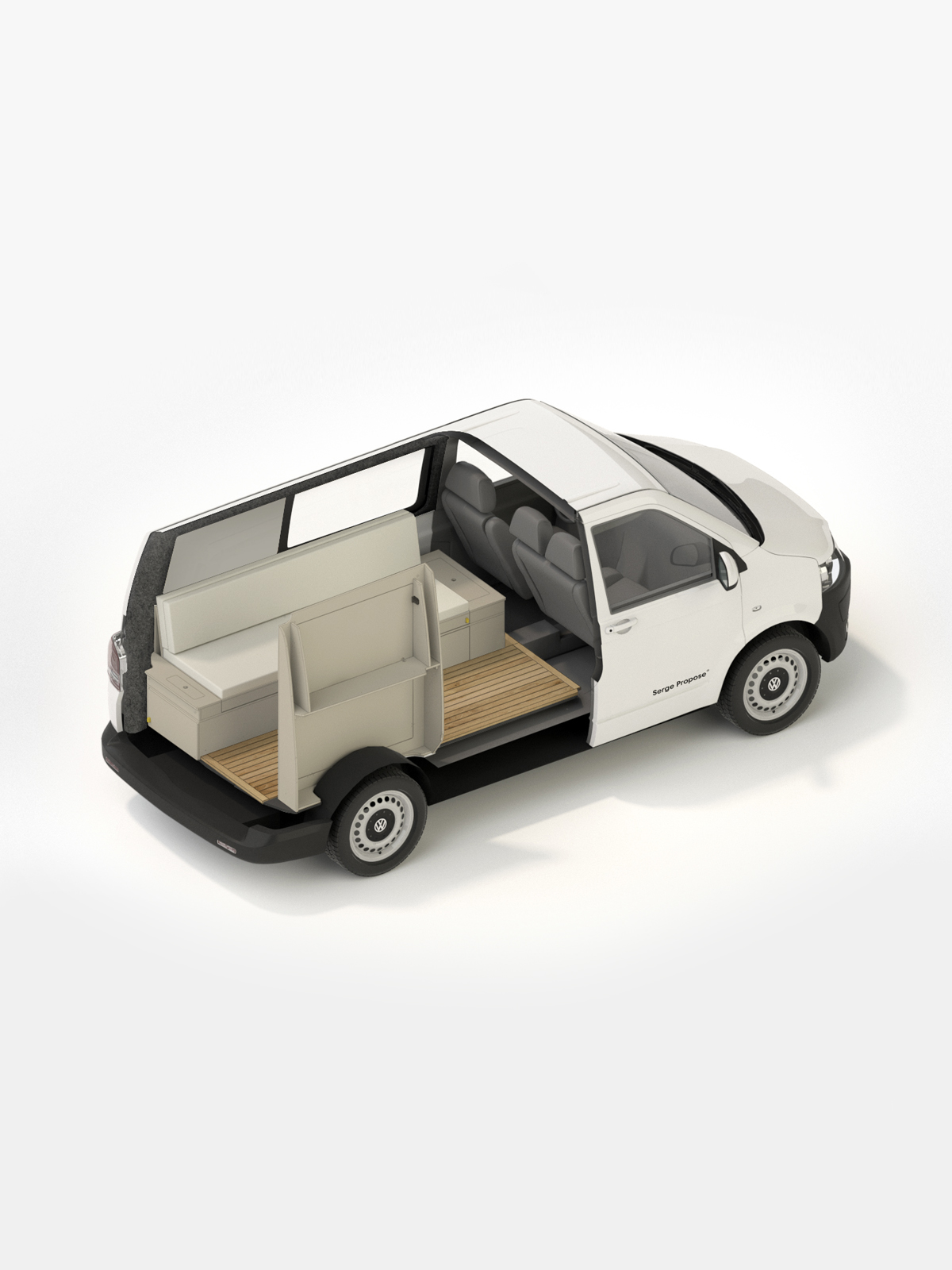 Modélisation 3D du kit d'aménagement pour Volkswagen Transporter T6 par Serge Propose